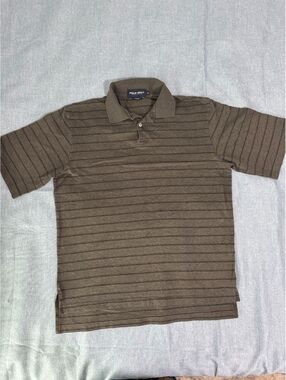 Polo Golf Ralph Lauren Men's Brown Striped Polo Shirt Medium